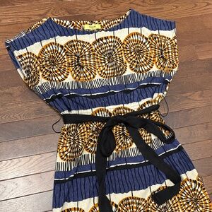 Orion London Belted Printed Dress Abstract Geometric Print | Size XS-S